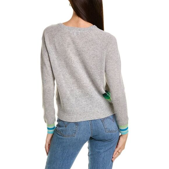 Scott & Scott London Womens  Snow Heart Cashmere Sweater, Grey - Picture 2 of 3